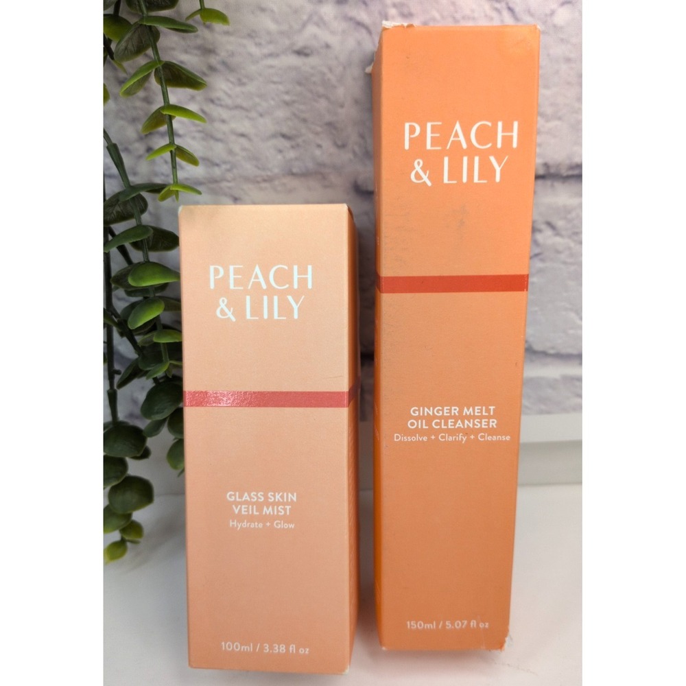 BIG SIZES NEW LOT 2🥰Peach & Lily Glass Skin VEIL MIST &Ginger Melt Oil Cleanser